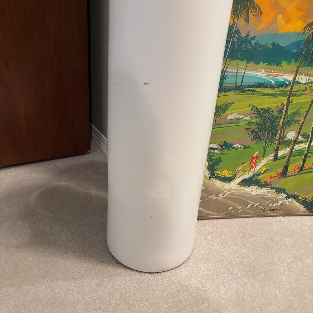 E860 Vintage grouping (tall concrete vase and artwork)