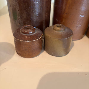 ANTIQUE CROCKERY BOTTLES GROUPING - P254