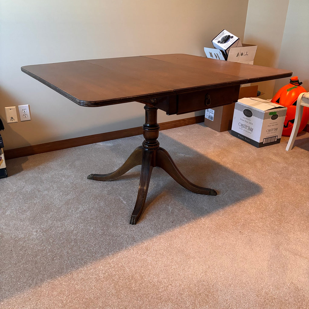 X238 Vintage Solid Wood Duncan Fyfe style Drop leaf dining table
