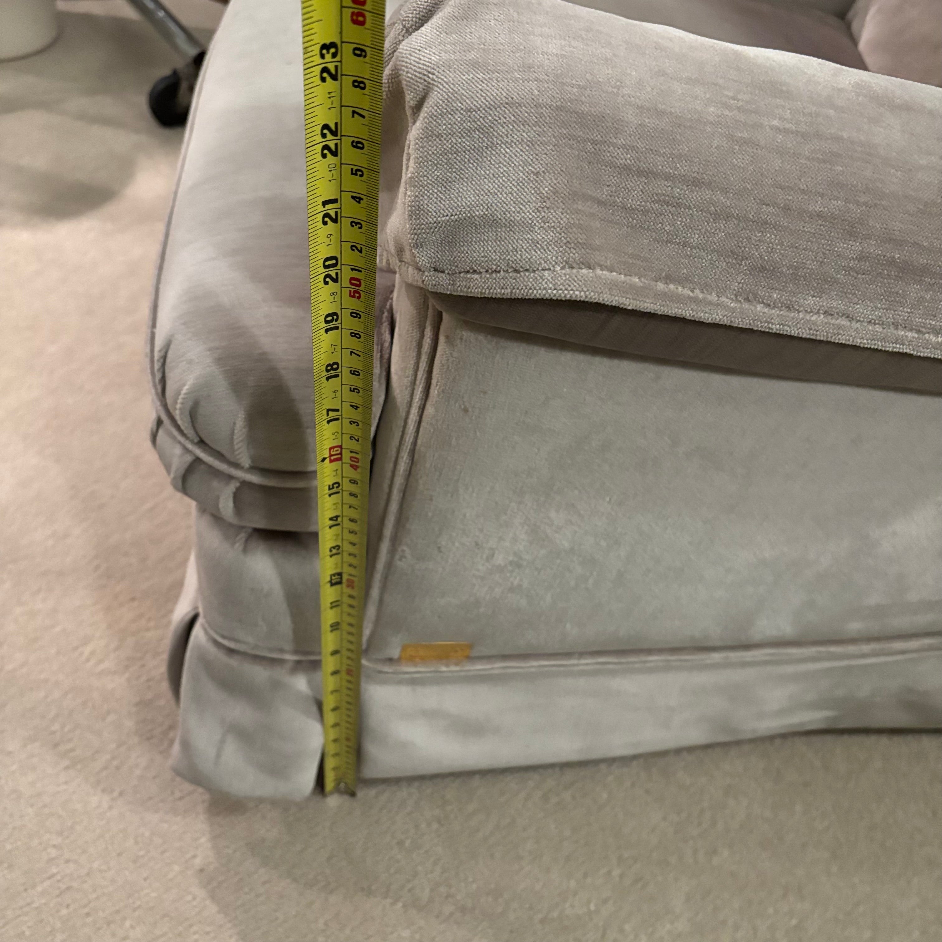 E845B Vintage light grey velvety fabrics rocker recliner