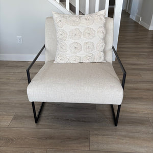 Upholstered Modern Arm Chair with Black Iron Frame - G303