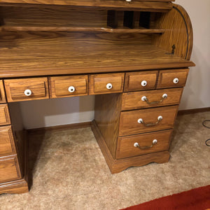 Vintage Solid Wood Roll Top Desk - M312