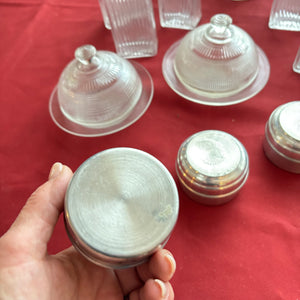 VINTAGE CLEAR GLASS BOTTLES AND MORE GROUPING - P153