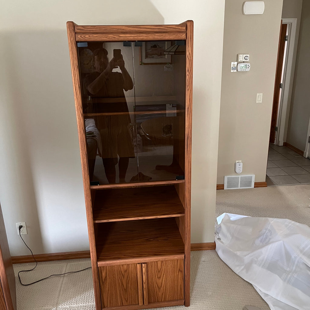 B328 Vintage display cabinet (72” x 25” x 22”)