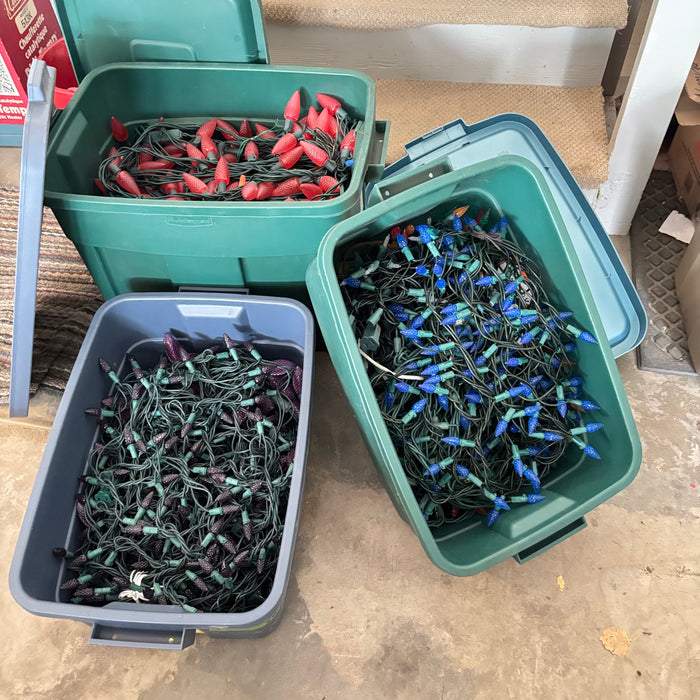 3 Bins of Outdoor Christmas Lights - O161