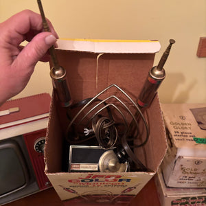 Red Vintage TV and Rabbit Ears (not working) - R311