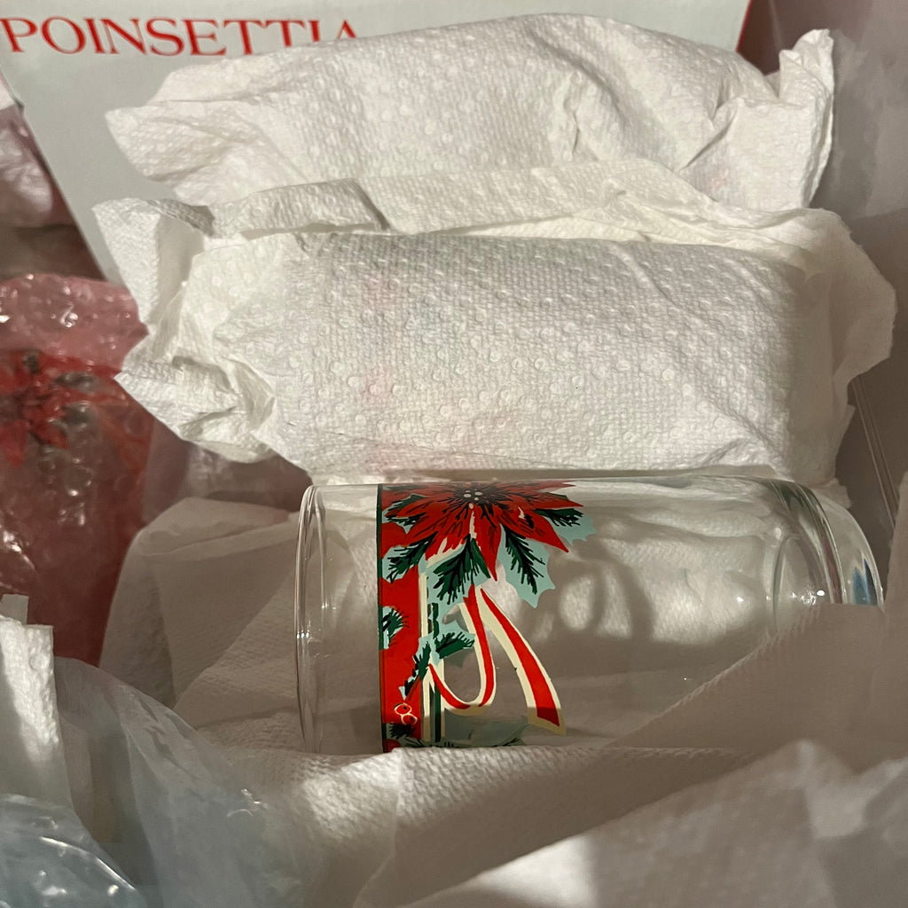 E547 Christmas grouping (poinsettia dishes and more)