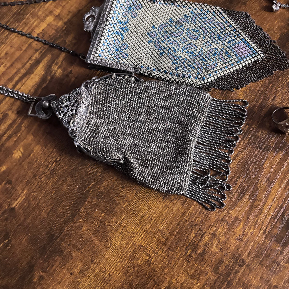 K403 Vintage fashion jewelry and silver purses