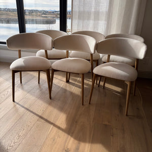Set of 6 LH Milo Dining Chairs in Savile Flax (Retail Price $430/chair) - L358