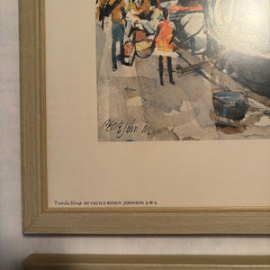Set of 4 Vintage 20.5” x 16.5” Framed Cecile Johnson Prints - M321