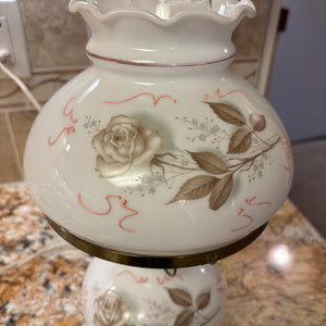 15.5” Tall Glass Lamp with Glass Shade - M335