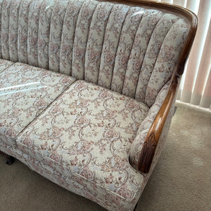Vintage Sofa with Solid Wood Frame and Tufted Fabric Back - M300