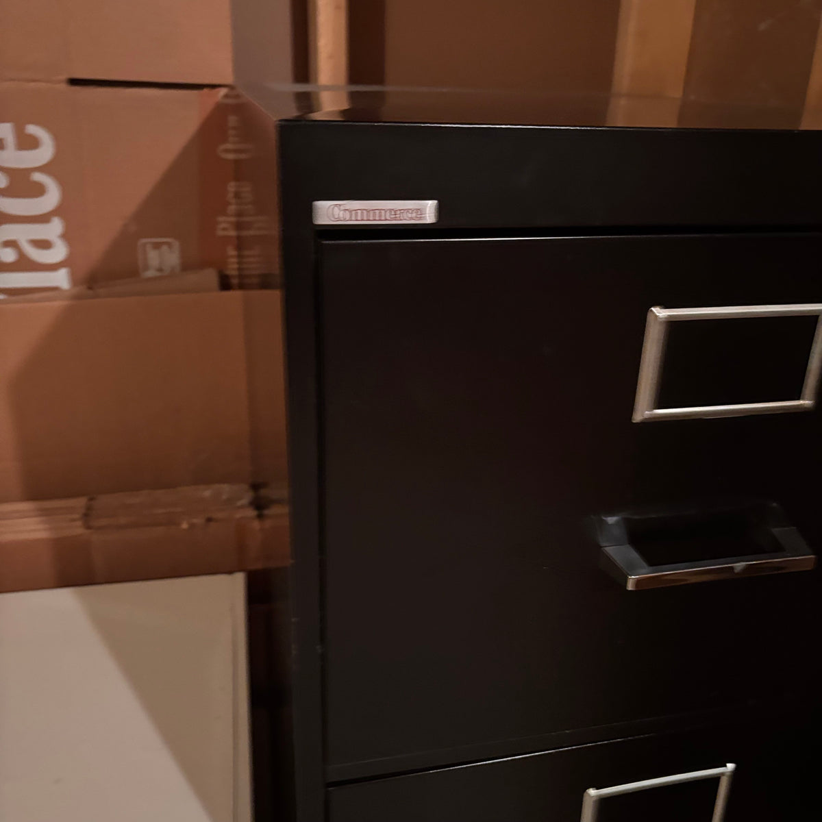 X225 Black metal 4 drawer file cabinet