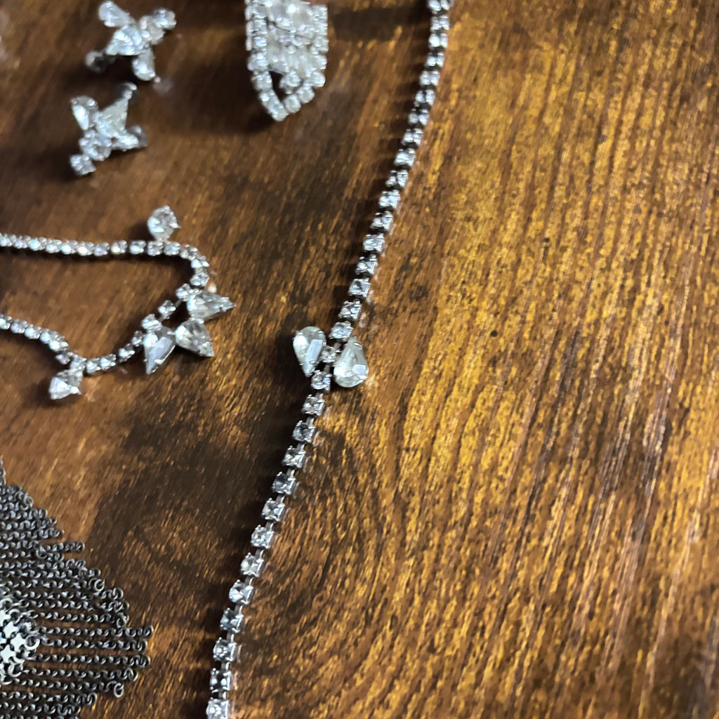 K403 Vintage fashion jewelry and silver purses