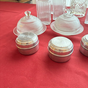VINTAGE CLEAR GLASS BOTTLES AND MORE GROUPING - P153