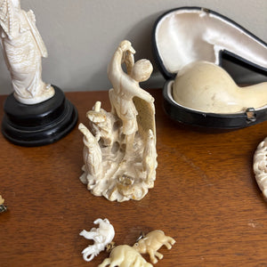VINTAGE BONE/RESIN GROUPING (BRACELETS, PIPE AND MORE) - P344