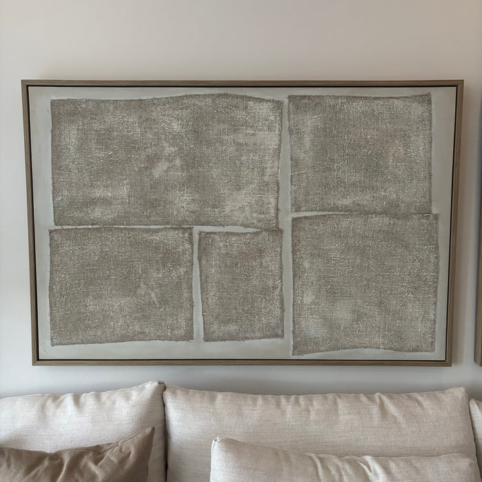 60” x 40” Framed Hand Painted Burlap Artwork (Retail Price $699) - L385