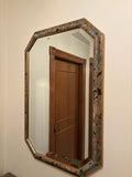 F208C 24.75” x 37” vintage wall mirror with floral frame