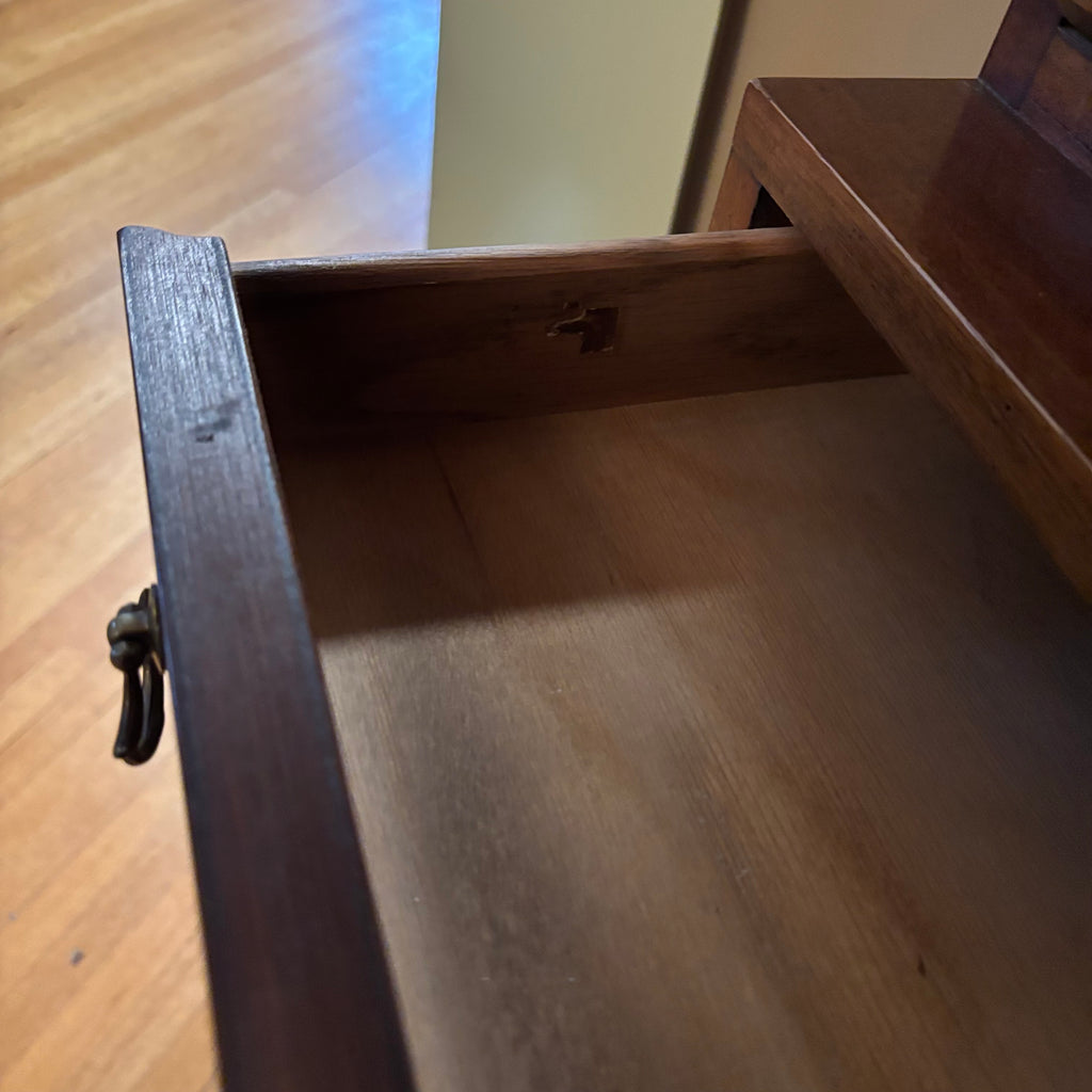 E115 Antique solid wood secretary desk (36" x 20" x 13")