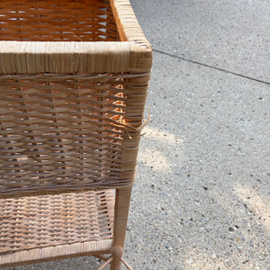 Wicker Stand and Wine Rack - M366