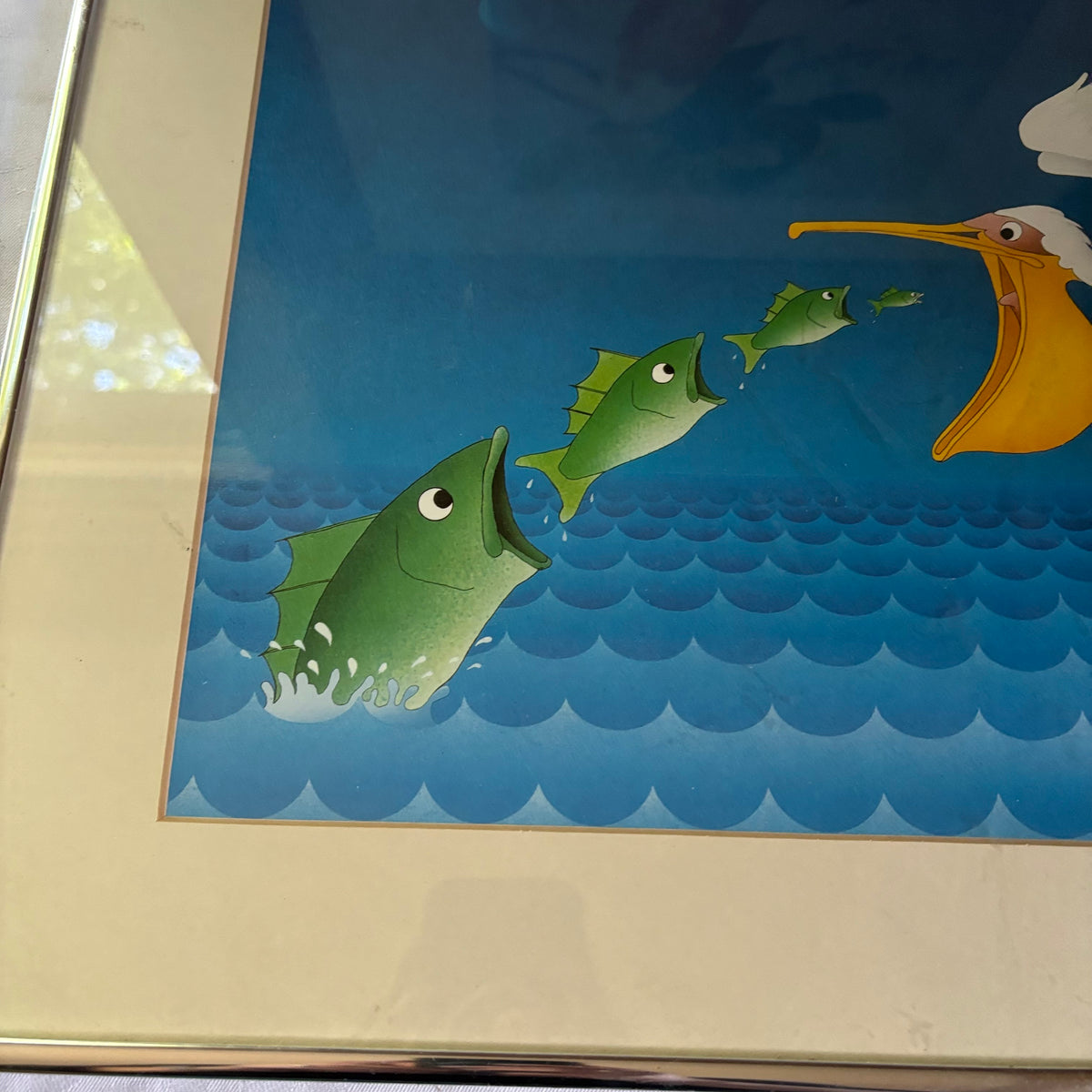E154 2 Piece Framed bright artwork grouping