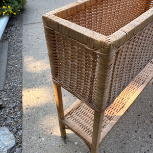 Wicker Stand and Wine Rack - M366