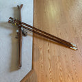 Y162 5 Ft Long antique wooden skis with poles