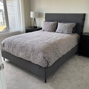 Modern Grey King Size Linens (Comforter, 4 Pillows, Fitted Sheet and Flat Sheet) - G355