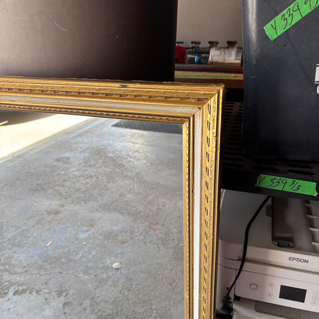 Y155 41” x 28” Wood Painted Gold framed wall mirror