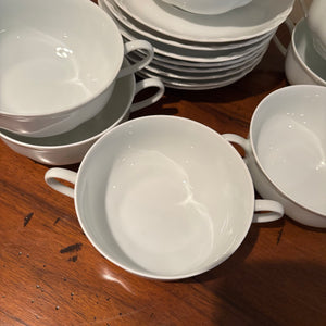 8 Hutschenreuther Sylvia Soup Bowls and Plates with Mikasa Serving Platter - M304