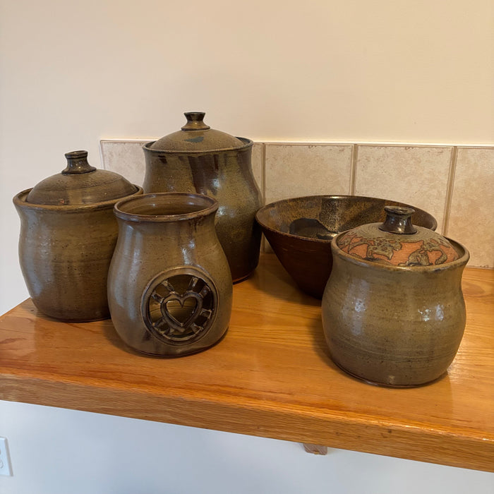 Vintage Pottery Grouping (Canisters and More) - S510