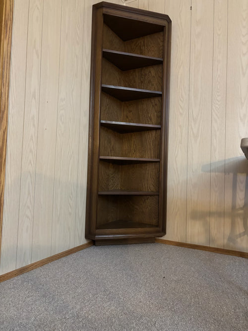 K504B Vintage solid wood corner bookshelf