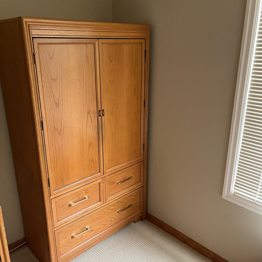 B337 Vintage Solid wood armoire (68” x 38” x 18”)
