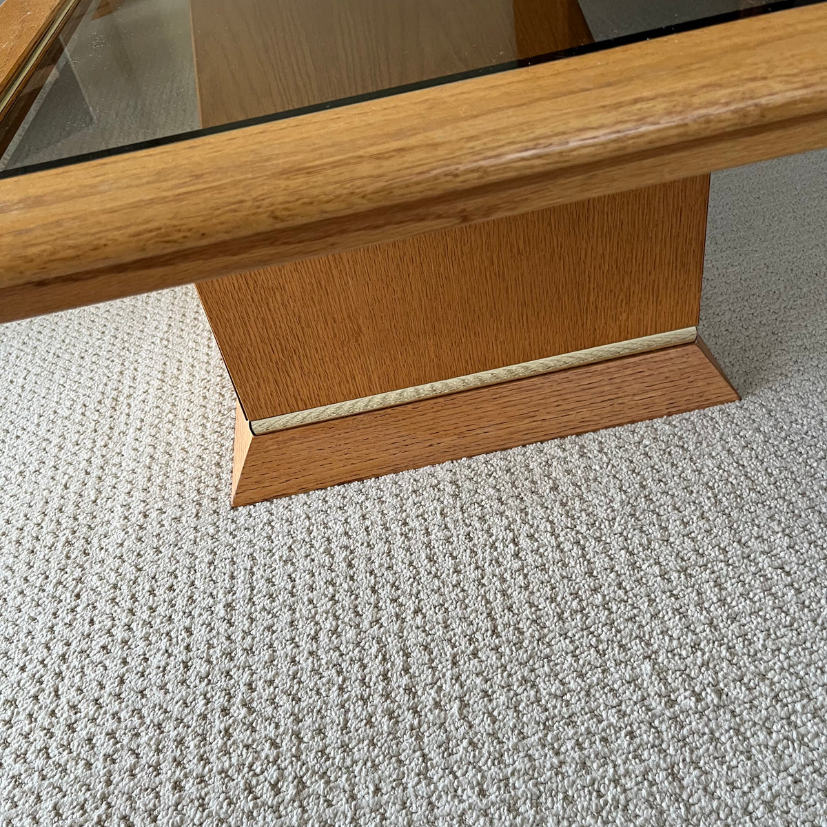 B321 Vintage coffee table with solid wood frame (15” x 50” x 26”)