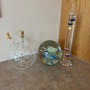 B437 Glass decor grouping (paperweight and more)