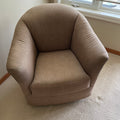 B319 Beige/Grey fabric swivel rocker