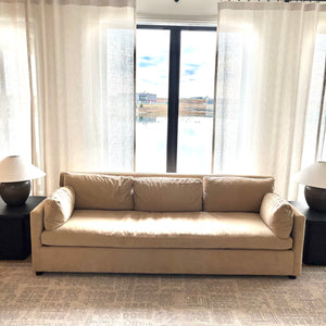 94" Long West Elm  Marin Sofa in Sand Performance Velvet (Retail Value $2849) - L370