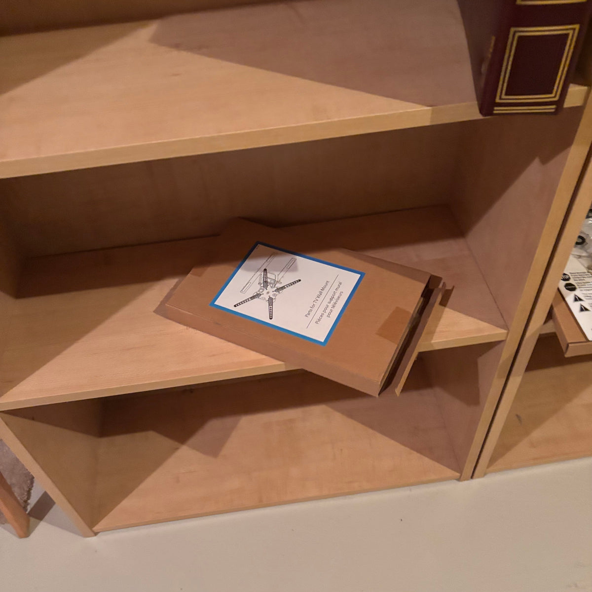 X228 2 Simple storage shelves with contents