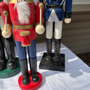 Tall Wooden Nutcracker Grouping (middle is missing its nose) - R428