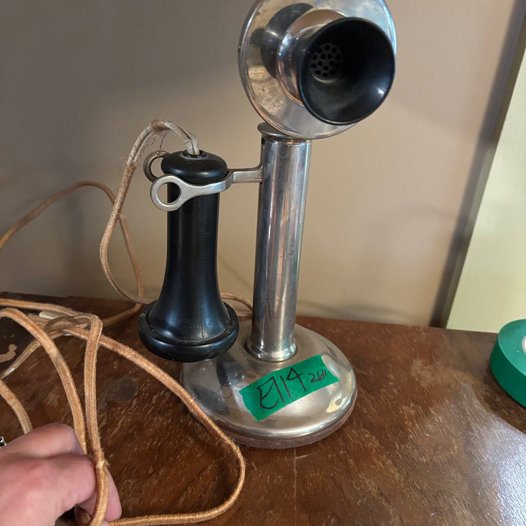 E114 Antique phone table lamp (untested)
