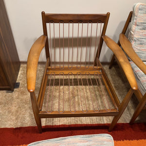 Set of 2 Mid Century Modern Solid Wood Arm Chairs - M310