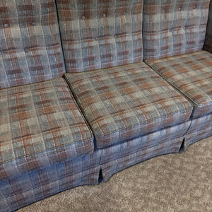 Mid Century Modern 3 Seater Sofa with Grey/Brown Fabric - Z157