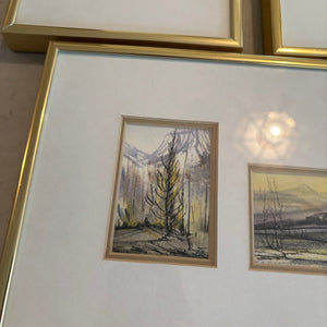 4 PIECE OFFSET FRAMED ARTWORK GROUPING - P264