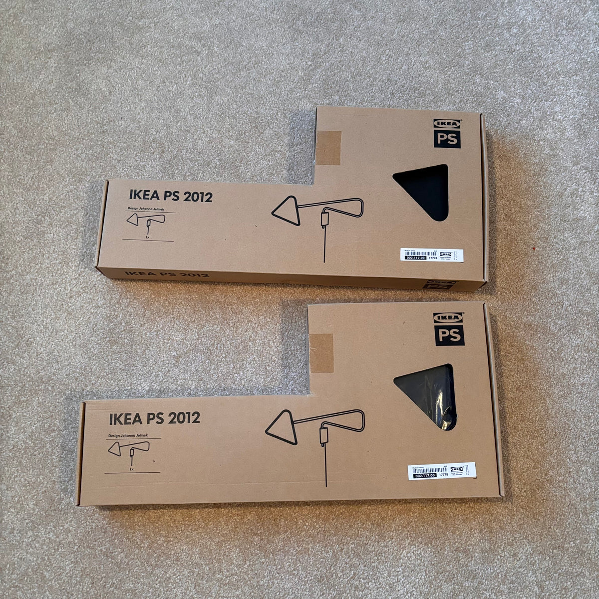 X237 2 new in box black IKEA bedside lamps