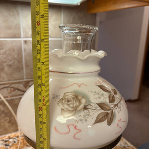 15.5” Tall Glass Lamp with Glass Shade - M335