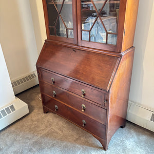 VINTAGE CHINA CABINET WITH SECRETARY DESK (CONTENTS NOT INCLUDED) - P103