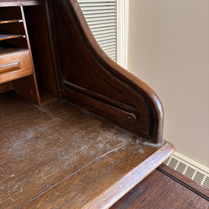 SOLID WOOD ANTIQUE DESK WITH STOOL (CIRCA 1870) - P235