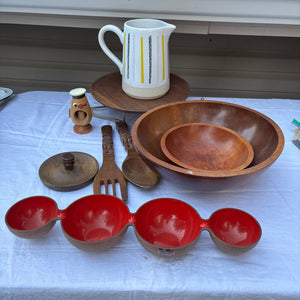 Vintage Kitchen Grouping (Wooden Bowls and More) - R396