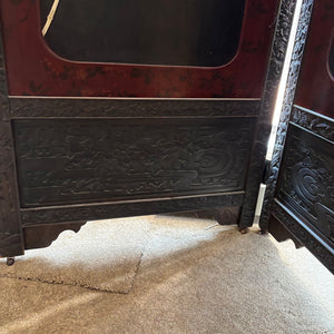 ANTIQUE ASIAN ROOM DIVIDER SCREEN WITH IN LAID MOTHER OF PEARL (AS IS) - P236