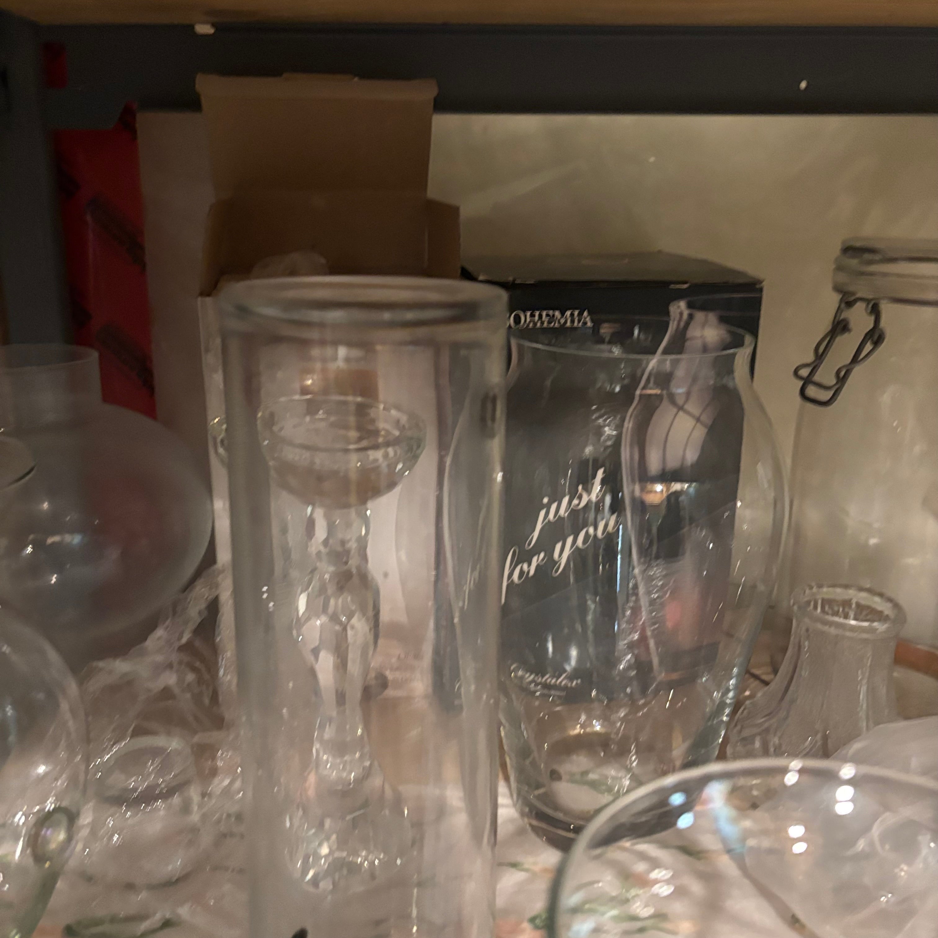 E848 Clear vases and more grouping